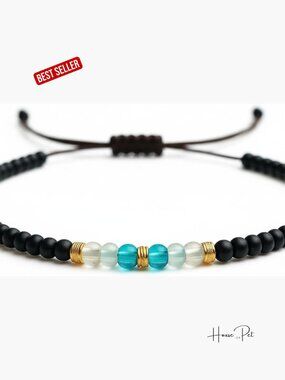 Handmade Colorful Beaded Adjustable Gemstone Anklet, Boho Style Waterproof Foot